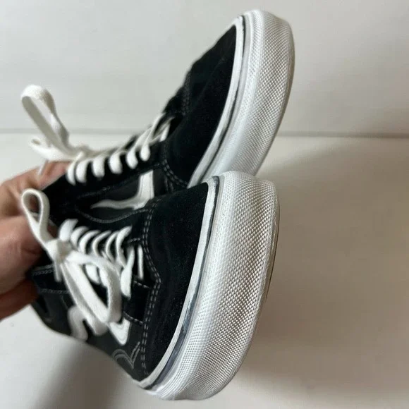 Vans Off The Wall Womens Size 10 Lace Up Sneakers Black White Low Top Skate Shoe - Picture 6 of 12